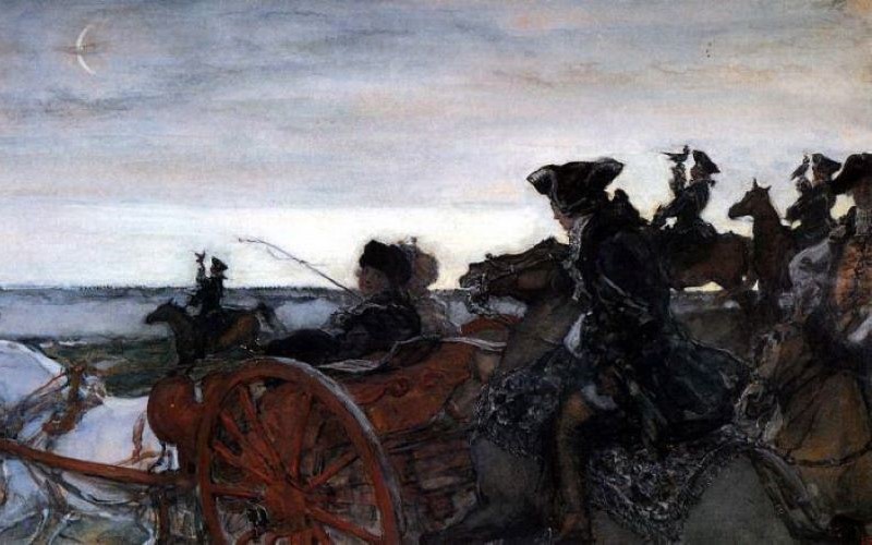 Валентин Серов «Выезд Екатерины II на соколиную охоту» (1902 г.)